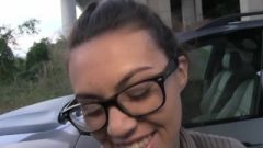PublicAgent French Hitchiker Smashed Outdoors In Her Glasses