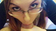 Filthy Babysitter Makes Happy Her Stepdaddy And Gets Facial On Her Glasses