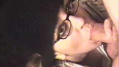 Provoking Brunette With Glasses Sucks Penis And Eats Sperm