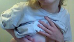 Teen With GlBumes Plays With Breasts And Bum