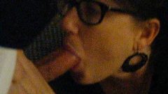 Nerdy Girl With Glasses Blows A Dick