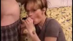 Short Hair Milf With Glasses Gives Blow Job With Facial
