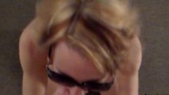 POV Blow Job In Sunglasses With Spunk On Sunglasses Getting Licked Off