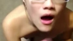 Nerdy Thai Amateur Gets Facial And Protein Snack