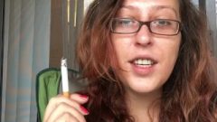 Naughty Brunette Cutey Smoking Cork W Glasses Gives You Joi With Spunk Countdown