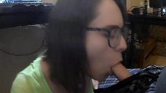 Nerdy Mom Craves Eating Cock His Tool