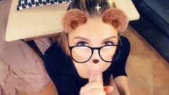 Barbie Bangs On The Table, Makes A Blow Job And Ingests Spunk – Snapchat Porn