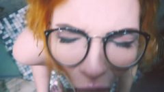 Redhead Glasses Young Facefuck Deepthroat In Shower-room