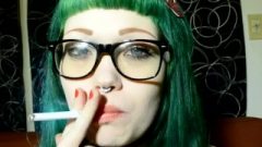 Goth Smoker With Spectacles